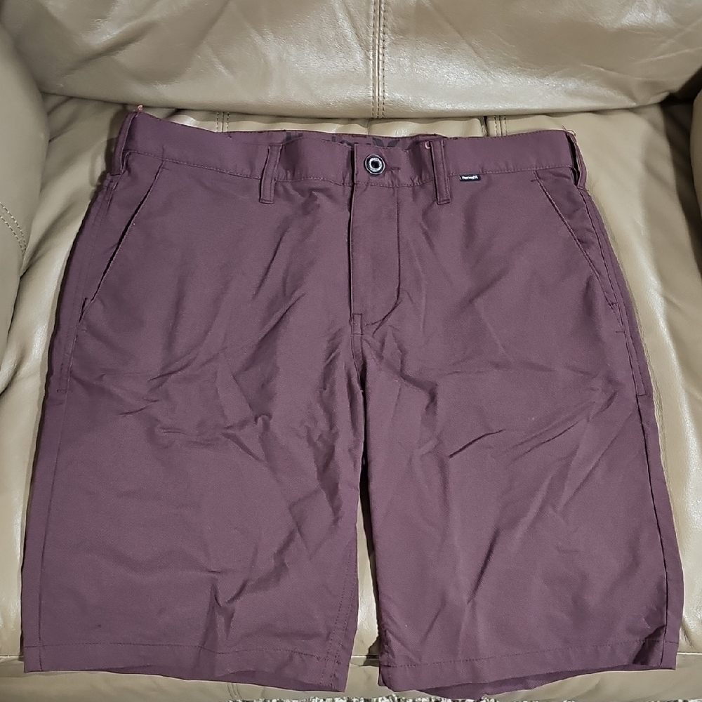 Hurley Flat Front Purple Shorts Lightweight Casual